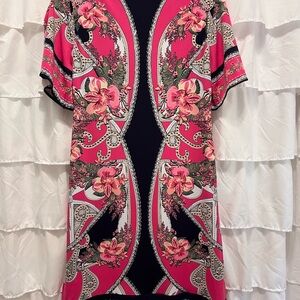 Petite Pink and Navy Dress